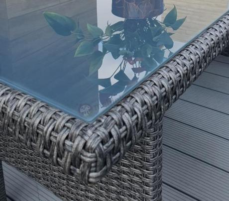 Zestaw z sofami 175cm, fotelami i wysokim stołem Perata Grande Anthracite