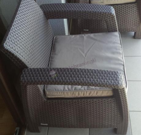 Fotel technorattan Corfu brązowy z kompletu Corfu Set
