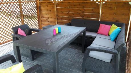 Duży zestaw ogrodowy ze stołem obiadowym
