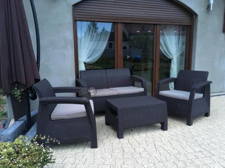 Meble Corfu Rattan Style brązowe meble na tarasie