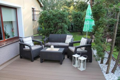 Meble ogrodowe Corfu Set technoratan look brązowe