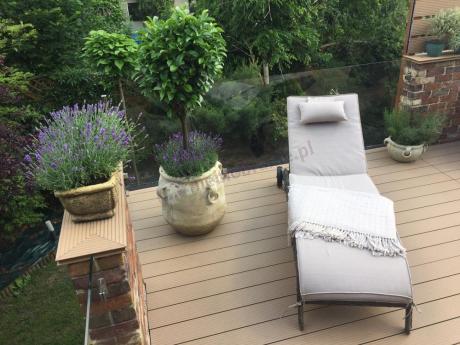 Technorattanowy leżak ogrodowy na kółkach Altea brązowy ...