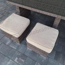 Aranżacja: 2x Pufa premium technorattan Nilamito Double Brown