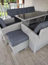 Aranżacja: 2x Pufa technorattan z poduszką Nilamito Light Grey
