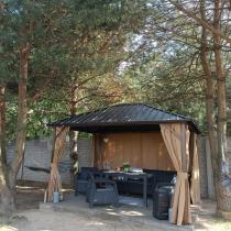 Aranżacja: Altana ogrodowa metalowa z dachem Hardtop Hater 3x3,5 - brązowa