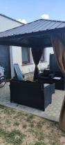 Aranżacja: Altana ogrodowa metalowa z dachem Hardtop Hater 3x3,5 - brązowa