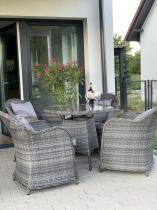Aranżacja: Altito Quatro Dining zestaw obiadowy z technorattanu Dark Grey & Blue Grey