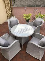 Aranżacja: Altito Quatro Dining zestaw obiadowy z technorattanu Off-White &amp; Taupe