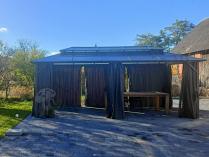 Aranżacja: Aluminiowa altana ogrodowa 3x6 z dachem z poliwęglanu i zasłonami - Havero