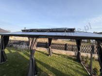 Aranżacja: Aluminiowa altana ogrodowa 3x6 z dachem z poliwęglanu i zasłonami - Havero