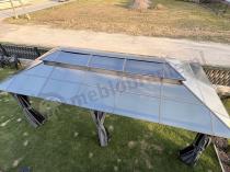 Aranżacja: Aluminiowa altana ogrodowa 3x6 z dachem z poliwęglanu i zasłonami - Havero