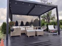 Aranżacja: Aluminiowa pergola na taras wolnostojąca Lufel 3x4 - Antracite