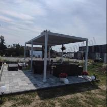 Aranżacja: Aluminiowa pergola ogrodowa 3x6 z lamelami Lufel 2.0 - Biała