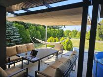 Aranżacja: Aluminiowa pergola ogrodowa 4x4 Kirn Beż