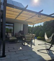 Aranżacja: Aluminiowa pergola ogrodowa 4x4 Kirn Beż