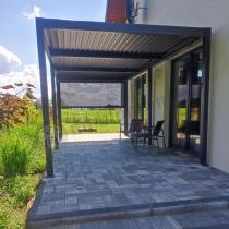 Aranżacja: Aluminiowa pergola tarasowa 3x6 z lamelami Lufel 2.0 LED - Antracite