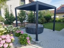 Aranżacja: Aluminiowa pergola tarasowa lamelowa antracyt 3x3 Mirador Deluxe