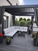Aranżacja: Aluminiowa pergola tarasowa z oświetleniem LED 3x3m z lamelami Lufel 2.0 - Antracyt