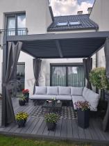 Aranżacja: Aluminiowa pergola tarasowa z oświetleniem LED 3x3m z lamelami Lufel 2.0 - Antracyt