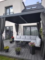 Aranżacja: Aluminiowa pergola tarasowa z oświetleniem LED 3x3m z lamelami Lufel 2.0 - Antracyt