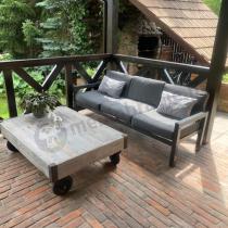 Aranżacja: Aluminiowa sofa ogrodowa dla 3 osób 193cm Calamba Grafit
