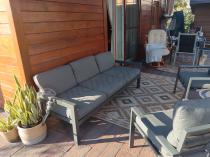 Aranżacja: Aluminiowa sofa ogrodowa dla 3 osób 193cm Calamba Grafit