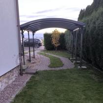 Aranżacja: Aluminiowa wiata garażowa wolnostojąca 3x5m Axel - Grey