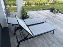 Aranżacja: Aluminiowe leżaki ogrodowe z regulowanymi oparciami Erebu - Silver + Black 2szt.
