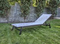 Aranżacja: Aluminiowe leżaki ogrodowe z regulowanymi oparciami Erebu - Silver + Black 2szt.