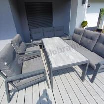 Aranżacja: Aluminiowe meble na taras dla 8 osób z 2 sofami i stołem 180x80 - Tavaro Grande Antracite