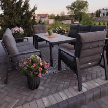 Aranżacja: Aluminiowe meble na taras dla 8 osób z 2 sofami i stołem 180x80 - Tavaro Grande Antracite