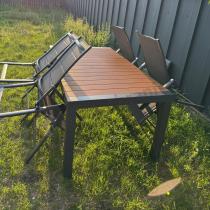 Aranżacja: Aluminiowe meble ogrodowe z rozkładanym stołem 210cm + 10 krzeseł Tanami Daven Antracite
