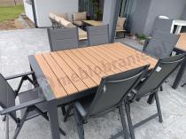 Aranżacja: Aluminiowe meble ogrodowe z rozkładanym stołem 210cm + 10 krzeseł Tanami Daven Antracite