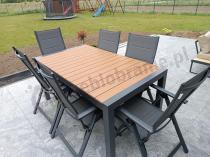 Aranżacja: Aluminiowe meble ogrodowe z rozkładanym stołem 210cm + 10 krzeseł Tanami Daven Antracite