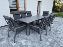 Aranżacja: Aluminiowe meble ogrodowe z wysokim stołem 210cm i fotelami - Renalo Dining - 8+1 - Antracite