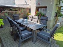 Aranżacja: Aluminiowe meble ogrodowe z wysokim stołem 210cm i fotelami - Renalo Dining - 8+1 - Antracite