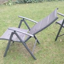 Aranżacja: Aluminiowe meble tarasowe - stół 180cm i składane krzesła - Kanbery Antracite Ceramic 8+1