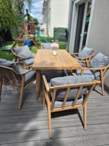 Aranżacja: Aluminiowy komplet mebli obiadowych na taras - Else 6+1 - Grey