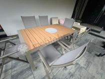 Aranżacja: Aluminiowy komplet mebli tarasowych stół rozkładany do 210cm i 12 składanych krzeseł Tanami Daven Taupe