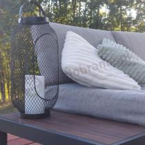 Aranżacja: Aluminiowy narożnik na taras 283x222 cm z dwoma fotelami i pufami - Calamba Corner XL