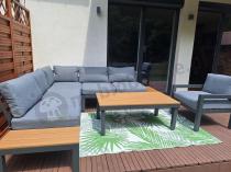 Aranżacja: Aluminiowy narożnik na taras z fotelem - Calamba Corner - Grey