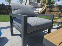 Aranżacja: Aluminiowy narożnik na taras z fotelem - Calamba Corner - Grey