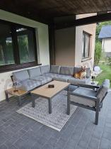 Aranżacja: Aluminiowy narożnik na taras z fotelem - Calamba Corner - Grey