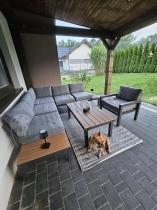 Aranżacja: Aluminiowy narożnik na taras z fotelem - Calamba Corner - Grey