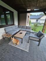 Aranżacja: Aluminiowy narożnik na taras z fotelem - Calamba Corner - Grey