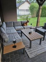 Aranżacja: Aluminiowy narożnik na taras z fotelem - Calamba Corner - Grey