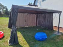 Aranżacja: Aluminiowy pawilon do ogrodu 4x4 z zasłonami Okapi Szary