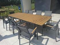 Aranżacja: Aluminiowy zestaw mebli ogrodowych obiadowych dla 10 osób, stół 220-280 cm - Avio Ebra – Antracyt