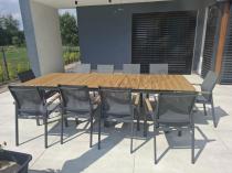 Aranżacja: Aluminiowy zestaw mebli ogrodowych obiadowych dla 10 osób, stół 220-280 cm - Avio Ebra – Antracyt