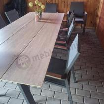 Aranżacja: Aluminiowy zestaw obiadowy do ogrodu dla 10 osób, stół 220 cm z blatem polystone – Mivo Ebra, antracyt